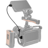 Ultra-thin HDMI cable (35 cm) connected to a compact camera monitor