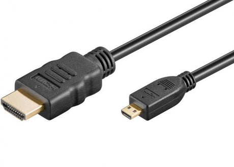 Cablu Micro HDMI la HDMI v1.4, 5 m, conectori aurii, negru