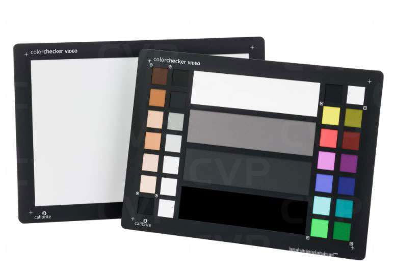 ColorChecker Video chart with colored square patches on black display panel