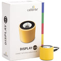 Colorimetru Display 123: cilindru galben cu logo negru și sigla 123