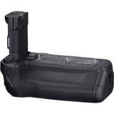 Black camera battery grip with shutter grip top contacts and control dial
