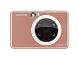 Zoemini S2 instant camera printer, rose gold front with lens and white ring