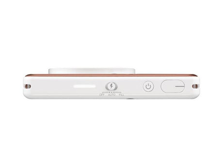 Zoemini S2 side controls with power and auto buttons, rose gold trim