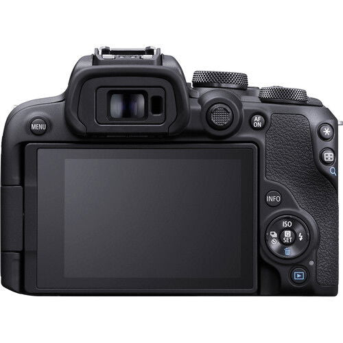 Corp aparat foto Canon EOS R10, ecran LCD și butoane laterale