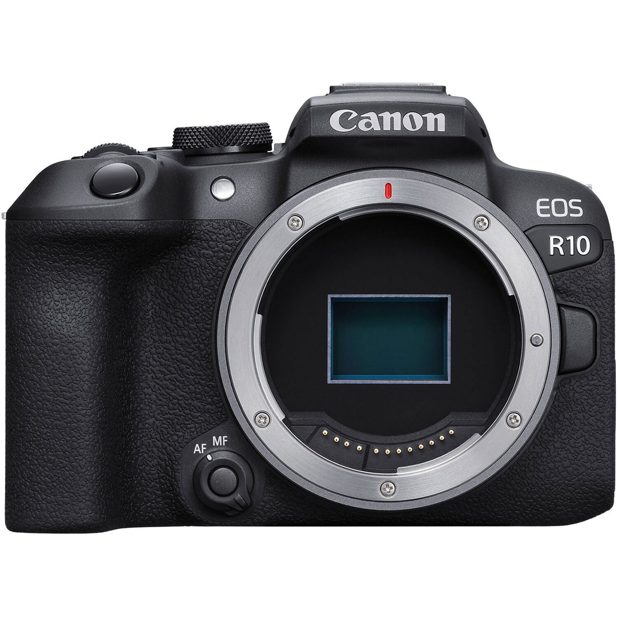 Corp aparat foto Canon EOS R10, montură și senzor în interior