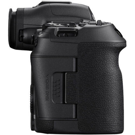 EOS R5 Mark II mirrorless camera kit, side view with grip and port cover