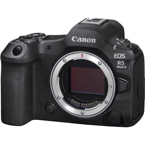 EOS R5 Mark II mirrorless camera kit, front view with lens mount and top controls