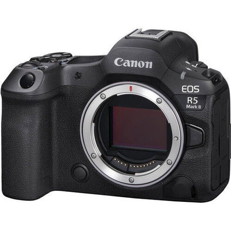 EOS R5 Mark II mirrorless camera kit, front view with lens mount and top controls