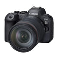 Aparat foto Canon EOS R6 II negru, vedere frontală cu obiectiv RF 24-105mm