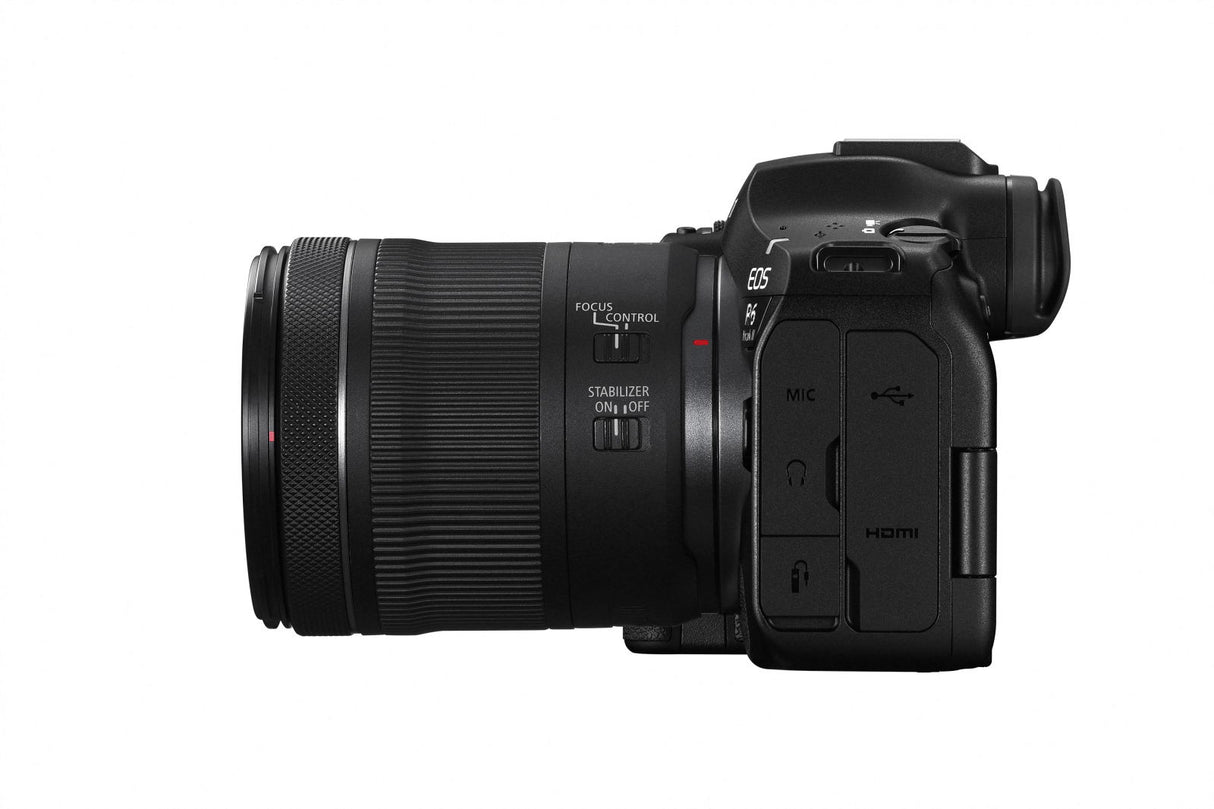 Aparat foto Canon EOS R6 Mark III cu obiectiv, vedere laterală