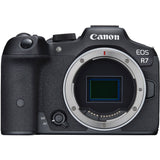 Aparat foto mirrorless Canon EOS R7, carcasă neagră, montură obiectiv vizibilă