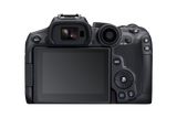 Aparat foto mirrorless, carcasă neagră, ecran LCD și selector de moduri