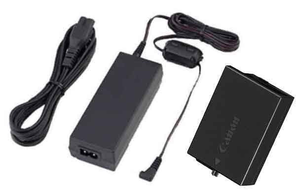Kit alimentator LP‑E10: adaptor AC, cablu și acumulator (negru)