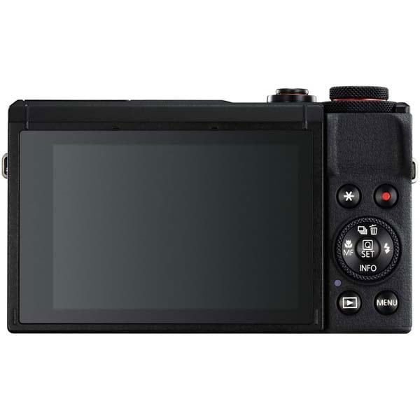 PowerShot G7 X Mark III compact camera back view with LCD screen and buttons