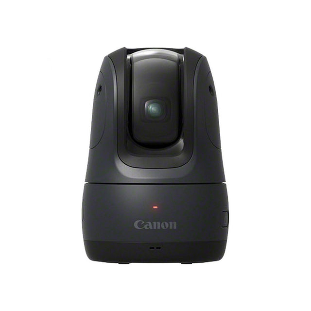 Black camera dock with centered lens window and small status light