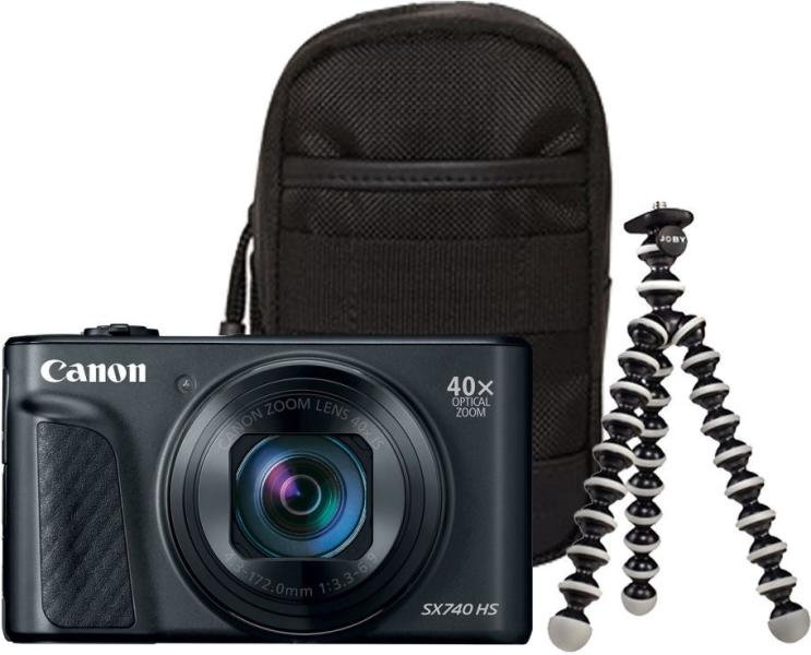 Canon PowerShot SX740 HS + minitrepied si geanta – PhotoSetup