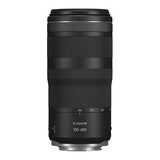 Black 100-400mm telephoto lens, barrel with focal-length scale marks visible