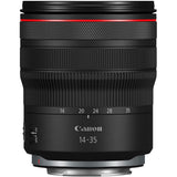 14-35mm f/4 L IS USM mirrorless lens, black barrel with red trim band