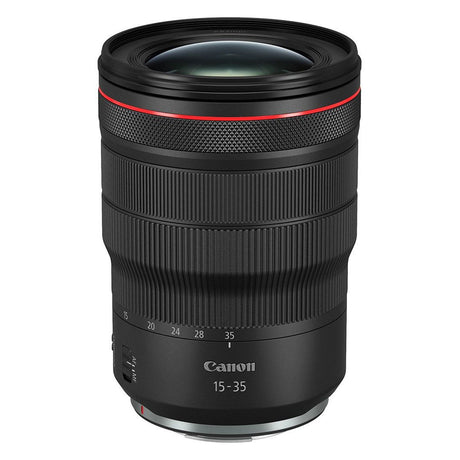 15-35mm f/2.8 zoom lens with ridged grip, front glass, and red stripe