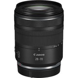RF 28-70mm F2.8 IS STM camera lens in black with textured grip and zoom markings