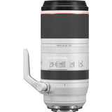 RF 100-500mm zoom lens with side grip and control switches on the body