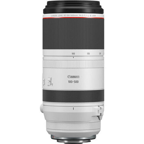 RF 100-500mm zoom lens, ribbed barrel with control ring and scale markings