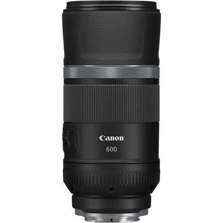 Canon RF 600mm F11 IS STM lens with black textured barrel and front glass