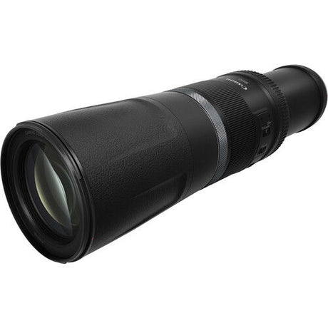 Black RF 800mm lens with large front element and ribbed focus ring