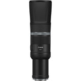 Black RF 800mm lens with logo band and textured barrel section