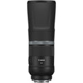 Black RF 800mm telephoto lens with textured grip and front glass element