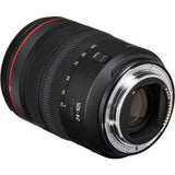 RF 24-105mm lens angled view showing front glass and mount contacts