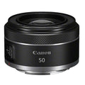 Obiectiv foto Canon RF 50mm f/1,8 STM negru, inel texturat, logo Canon