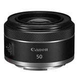 Obiectiv foto Canon RF 50mm f/1,8 STM negru, inel texturat, logo Canon