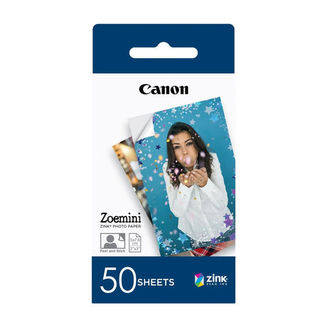 Hârtie foto Zink Zoemini, 50 foi, Peel & Stick