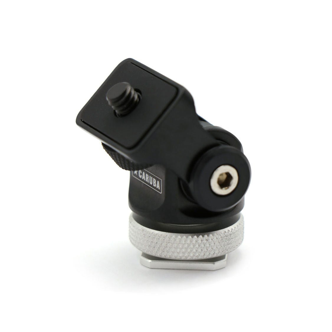 Cap prindere adaptor patină negru cu gaură filetată și bază canelată