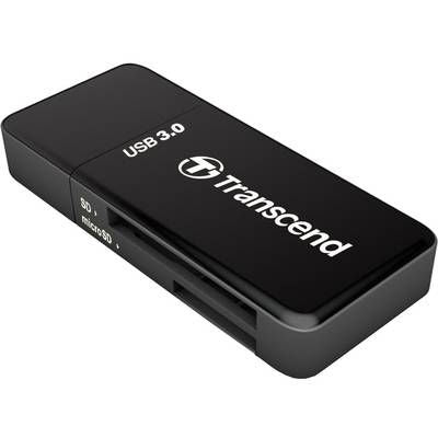USB 3.0 SD + microSD card reader, dark gray/black with dual card slots
