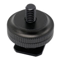 Adaptor patină cu șurub 1/4, capac negru canelat și filet central