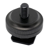 Adaptor patină cu șurub 1/4, capac negru canelat și filet central