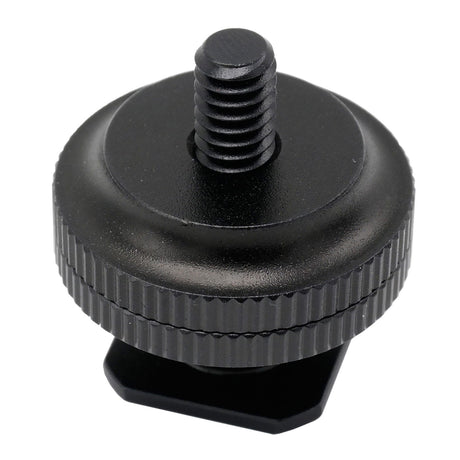 Adaptor patină cu șurub 1/4, capac negru canelat și filet central