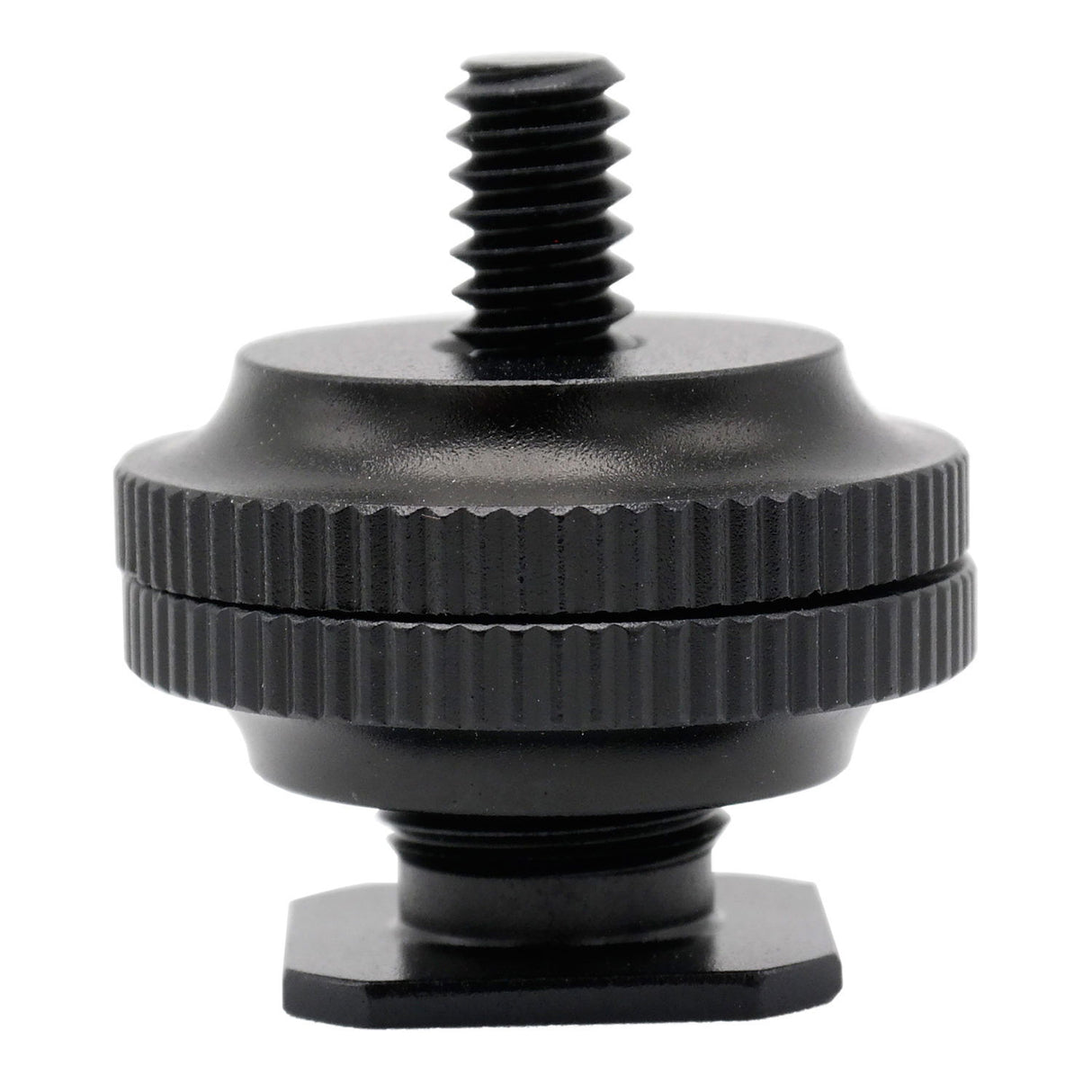 Adaptor patină negru cu filet șurub 1/4 și suprafață canelată de prindere