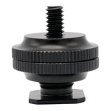Adaptor patină negru cu filet șurub 1/4 și suprafață canelată de prindere