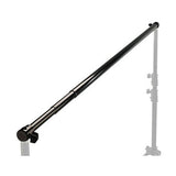 Bară telescopică neagră pentru prindere fundaluri, cu cleme pe suporturi