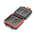 Carcasă pentru carduri SD și microSD, cu 4 compartimente deschise, gri și portocaliu