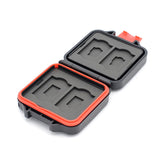 Carcasă pentru carduri SD și microSD, cu 4 compartimente deschise, gri și portocaliu