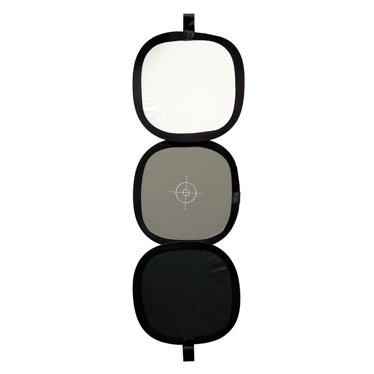 Card reflector 3 în 1: set panouri ovale alb, gri și negru