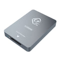CFexpress Type A card reader, gray metal housing with front USB port