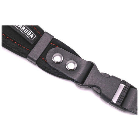 Curea de mana neopren neagra, detaliu catarama cu 2 nituri metalice