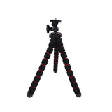 Flexstar 25 mini flexible tripod, black with red bands, upright with ball head