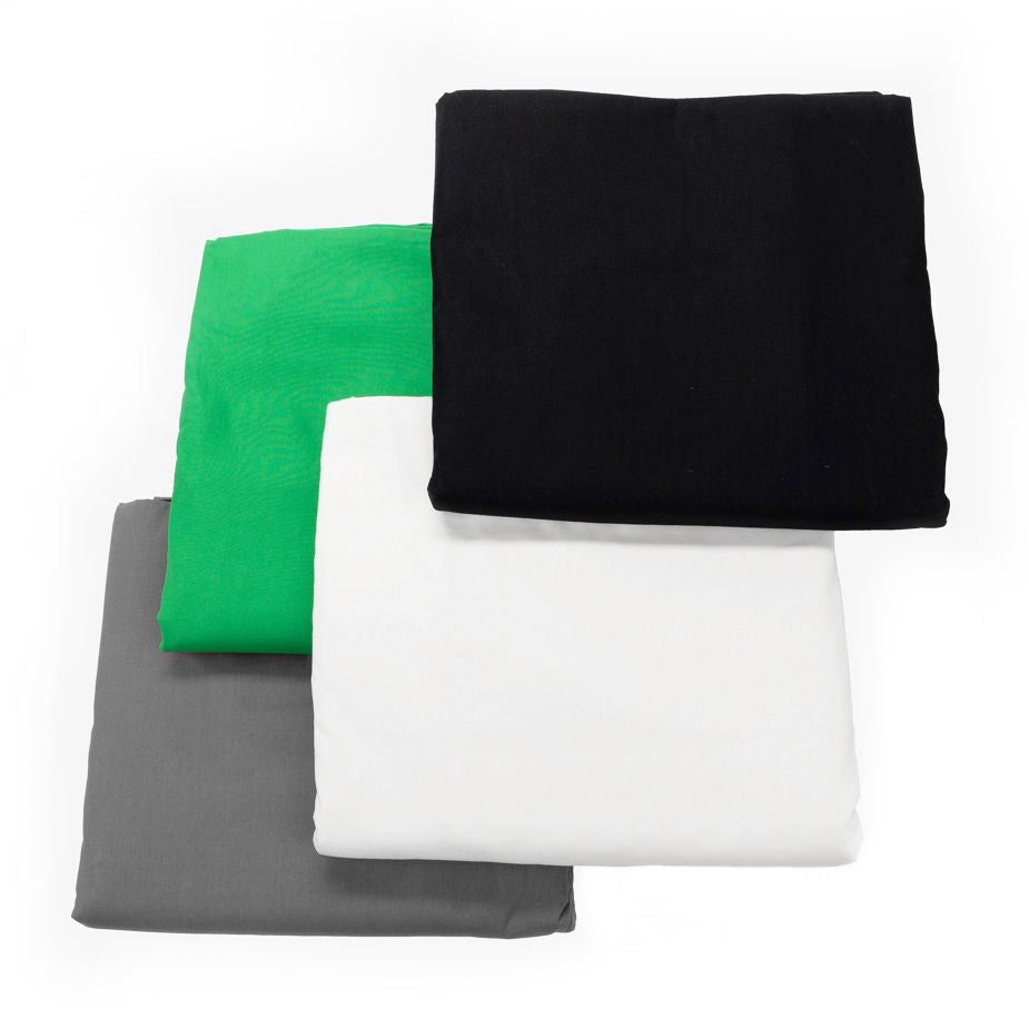 Pânze fundal: verde, alb, negru și gri, stivuite, aspect mat.