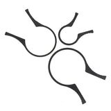 Set of four black circular filter-unlock tools with grip tabs